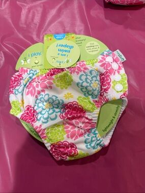 i play by Green Sprouts Girls' Floral Swim Diaper Cover - Pink Multi